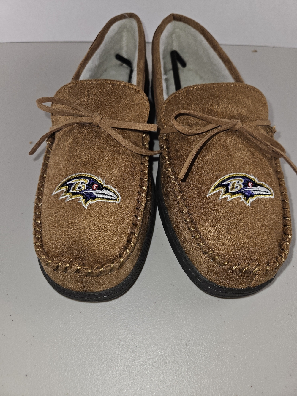 Baltimore Ravens Suede Moccasin Loafers - Brown Large 11-12 Brand New